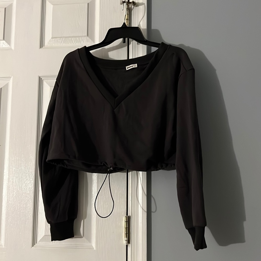 Grey crop top sweatshirt
